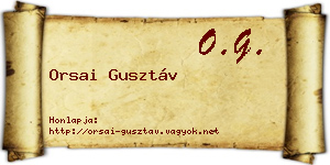 Orsai Gusztáv névjegykártya
